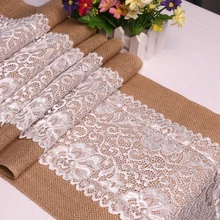 Vintage Natural Burlap Jute Linen Table Runner Christmas Wedding Champagne Table Runners Dining Room Restaurant Table Gadget
