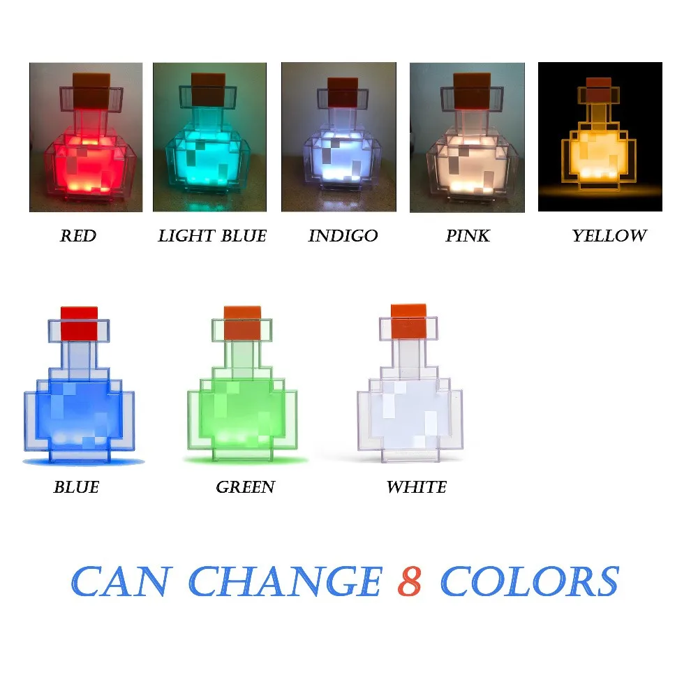 Меняющая цвет бутылка с зельем загорается и переключается между 8 различными цветами встряхивания управления ночником игрушка