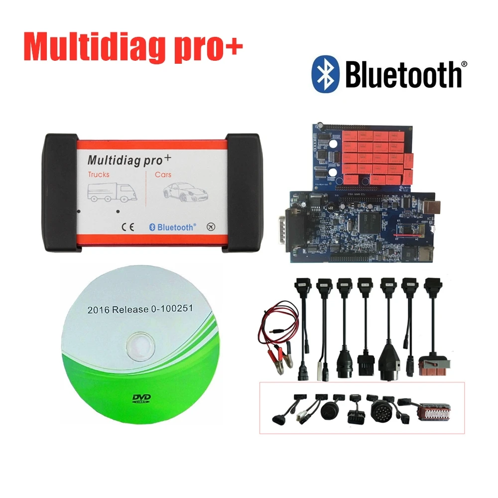 R0 Keygen дизайн VD TCS C-D-P PRO с Bluetooth Multidiag Pro Plus obd Автомобильный грузовик диагностический инструмент+ 8 шт. автомобильные кабели