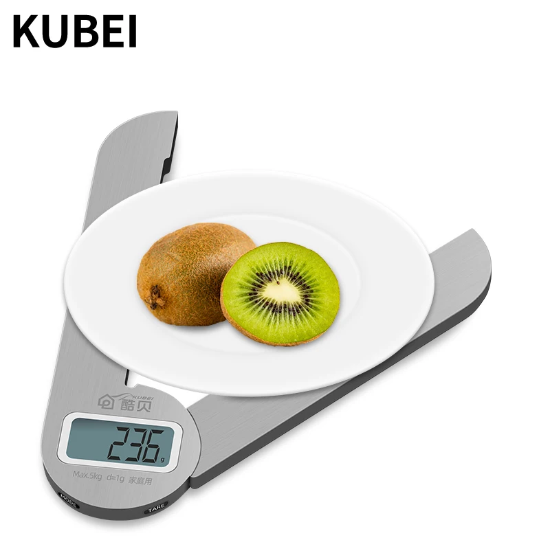 

KUBEI 5kg/1g Portable Weighing Stainless Steel Scale Foldable Household Food Scale Large Kitchen Precision Scissors Scale