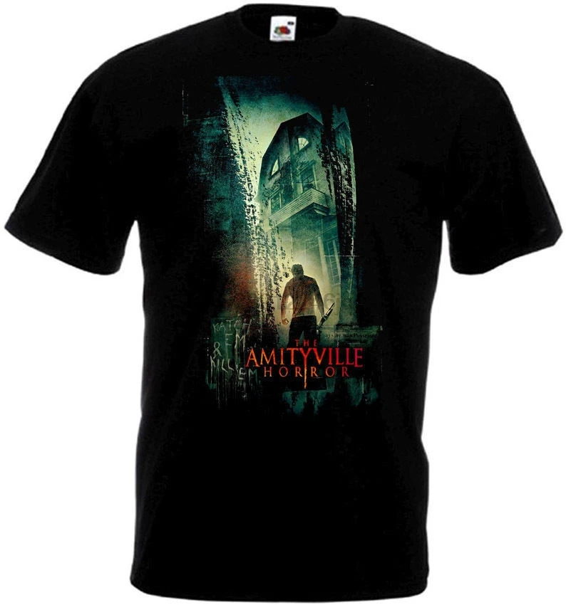 Жуткий фильм Amityville плакат для мужчин женская одежда футболка Мужская