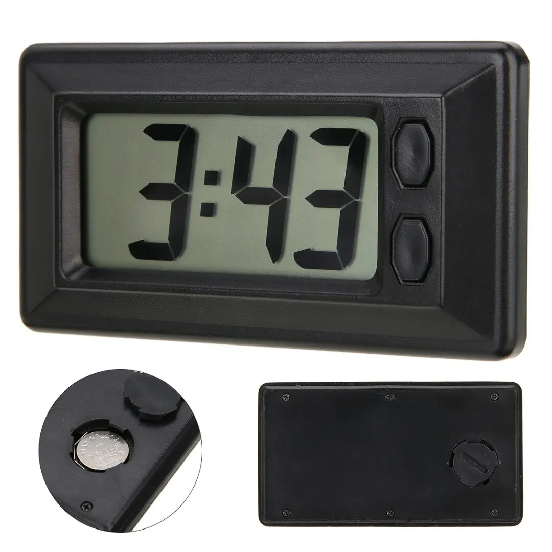 LCD Digital Watch Table Car Auto Dashboard Desk Date Time Calendar Clock Ultra-thin Electronic Clock For Home Decor