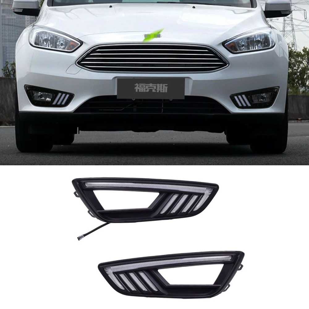 ECAHAYAKU 1 Pair Car LED DRL Daytime Running Light for Ford Focus 2015