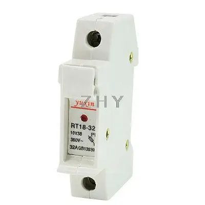 RT18-32 AC 380VV 32A 1 полюс 1 P 10x38 мм цилиндрический гнездо держателя плавкого предохранителя