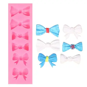 

1PC Handmade Cute Bowtie Silicone Mold Fondant Sugarcraft Mould Gum Paste Chocolate Resin Cake Mold Jewelry Baking Tools