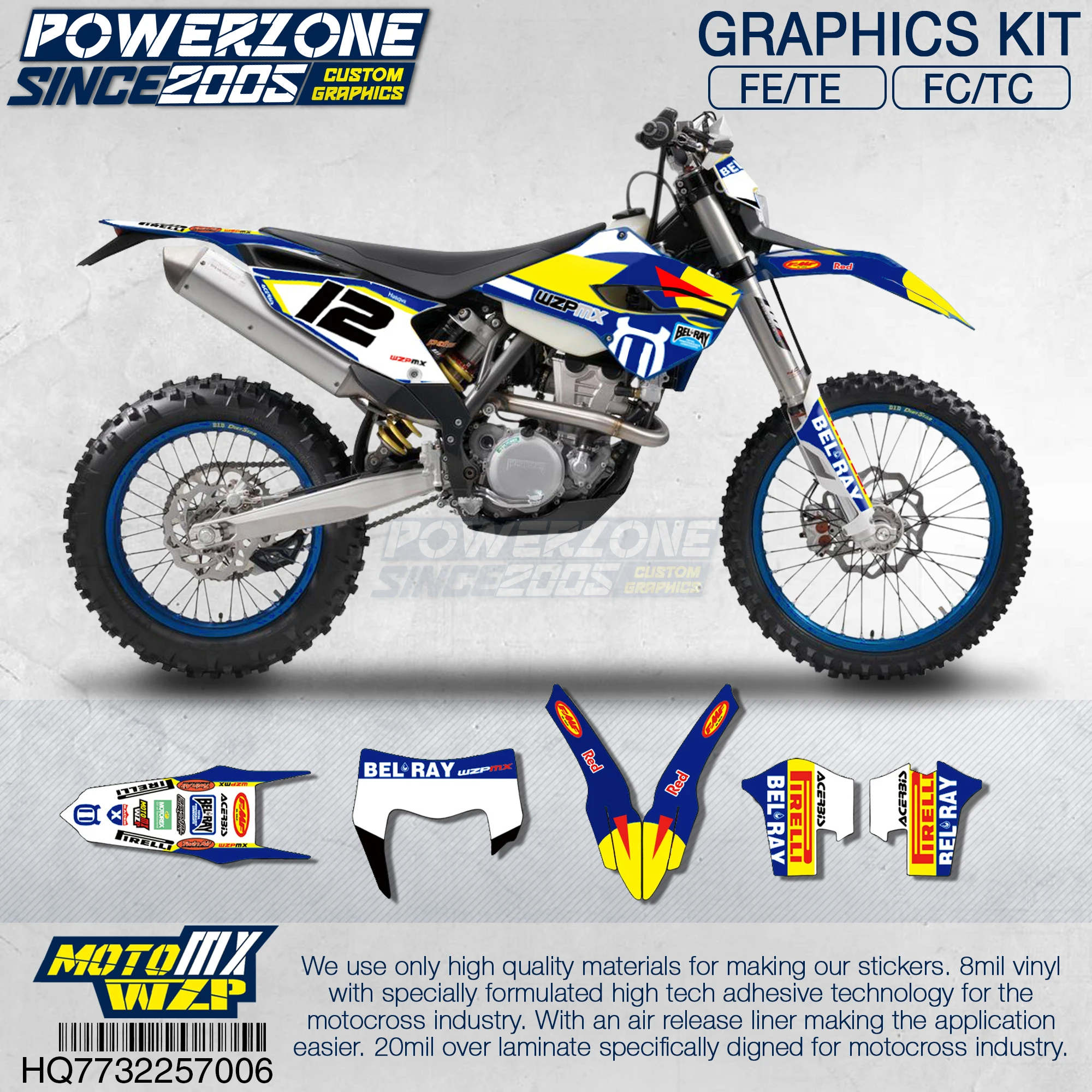 Фотообои PowerZone наклейки 3M пользовательские для Husqvarna 2014 до 2019 FE TE FC TC 250 500cc