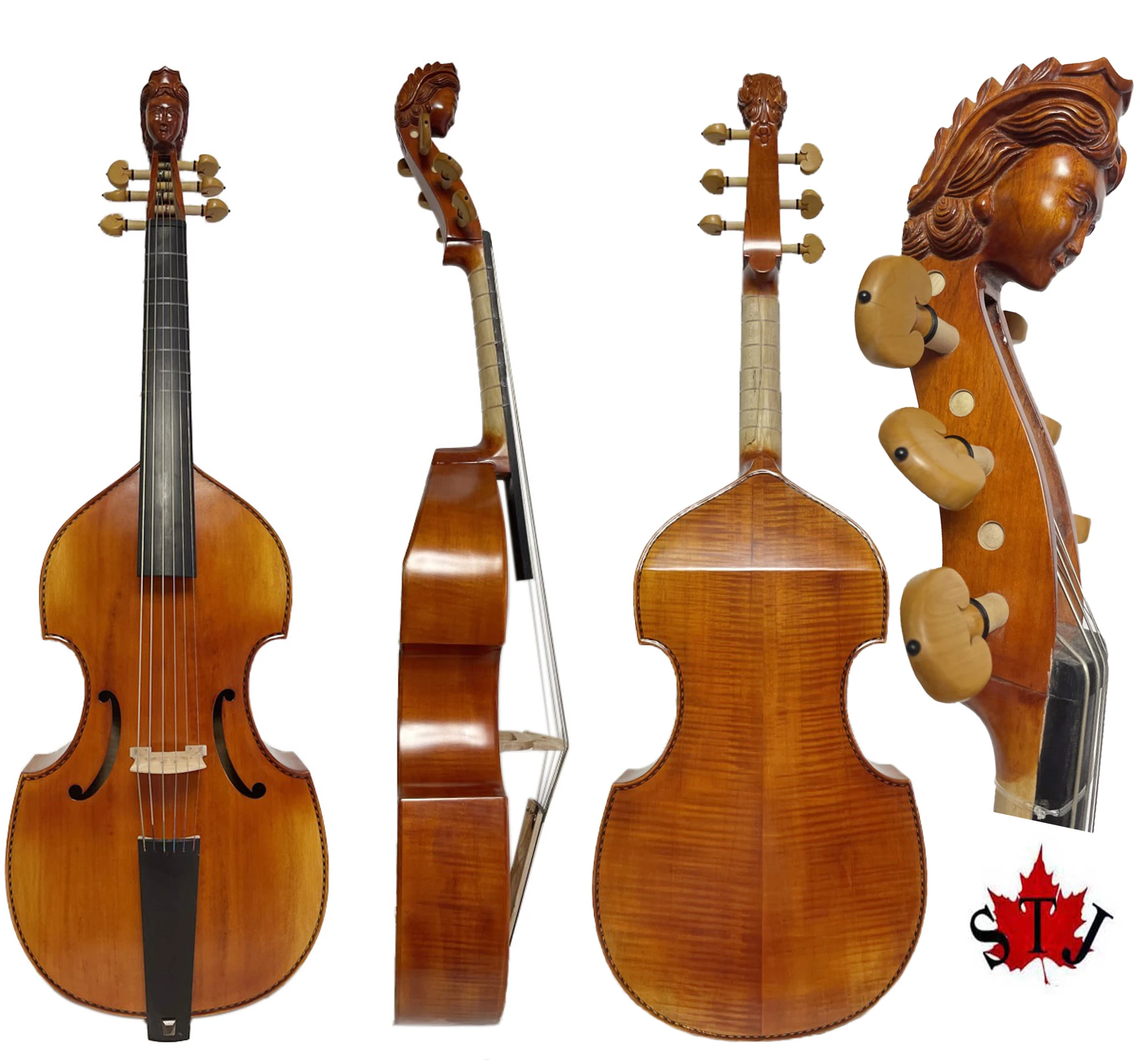 Baroque Style SONG Maestro 6 strings 29" viola da gamba,carving woman