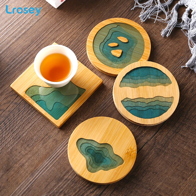 Art Coaster Placemat Fresh Wood Cup Holder Table Mat Pad Non-slip Heat ...