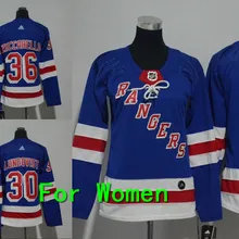 Womens adults Embroidery Stitched New York#30 Henrik Lundqvist 36 Mats Zuccarello Jersey