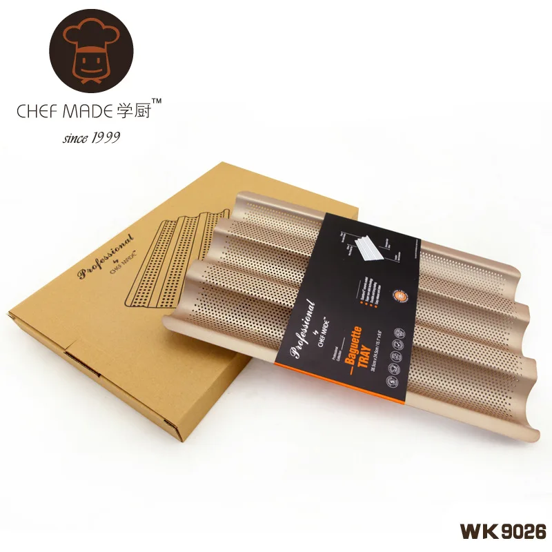 Chefmade 3 слота антипригарный Французский Багет стойка для выпечки тяжелая сталь