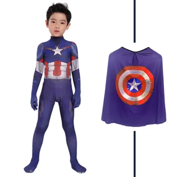 

High quality Superhero Kids cloak Captain America Costume Avengers Child Cosplay Super Hero Halloween Costumes For Kids Boys