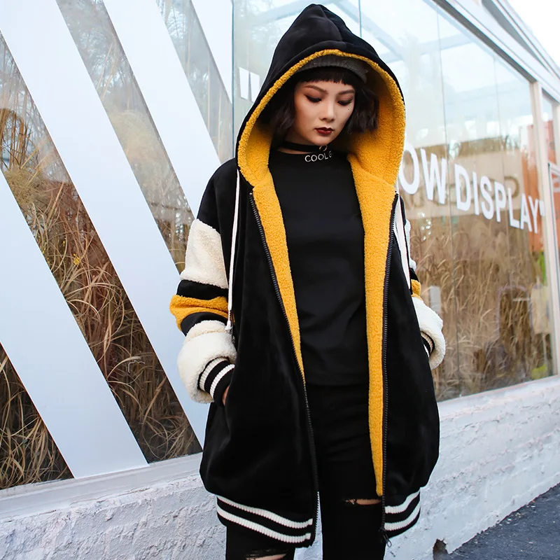 

Plush Hoodie Women's 2019 Autumn And Winter New Style Korean-style Loose-Fit BF Laziness-Style Students Brushed And Thick Long-s