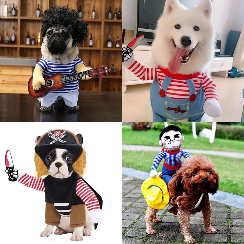 XL 1 disfraz de Halloween para mascotas transfiguración de estilo vaquero para decoración de Halloween trajes de perro disfraz de perro de vaquero para Halloween ropa de perro 