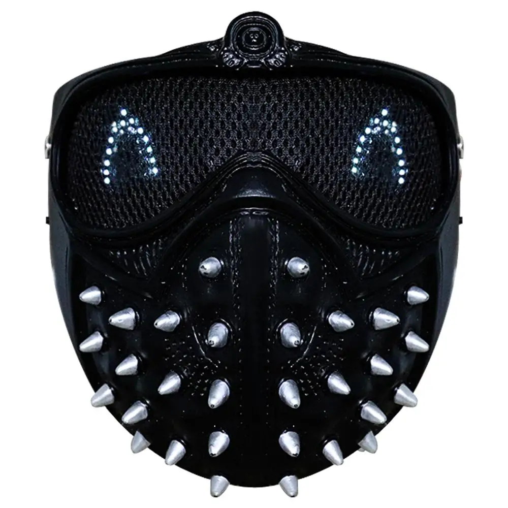 

Expression Changed Glowing Watchdog Masks-BL,Light Up Punk Devil Cosplay Legion Masks, Wrench Ghost Death PVC Masks