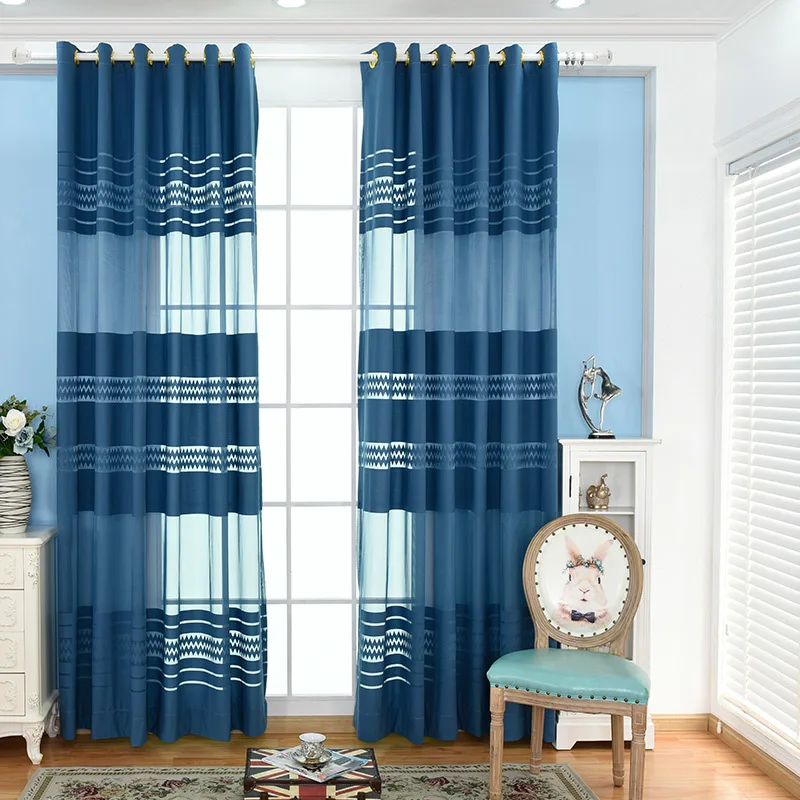 

New Blue Simple Semi-shade Tulles for Living Dining Room Bedroom.