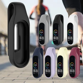 

Silicone Soft Case For Xiaomi Mi Band 5 4 3 Steel Clip Lightweight Comfortable Cover For Xiaomi Mi Band Corrosion Resistant