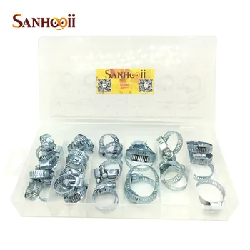 

34x In 1 Galvanizing Metal 16MM 19MM 22MM 25MM 28MM 32MM Hose Clamps Set Tools Set With Box Gadgets ZM56