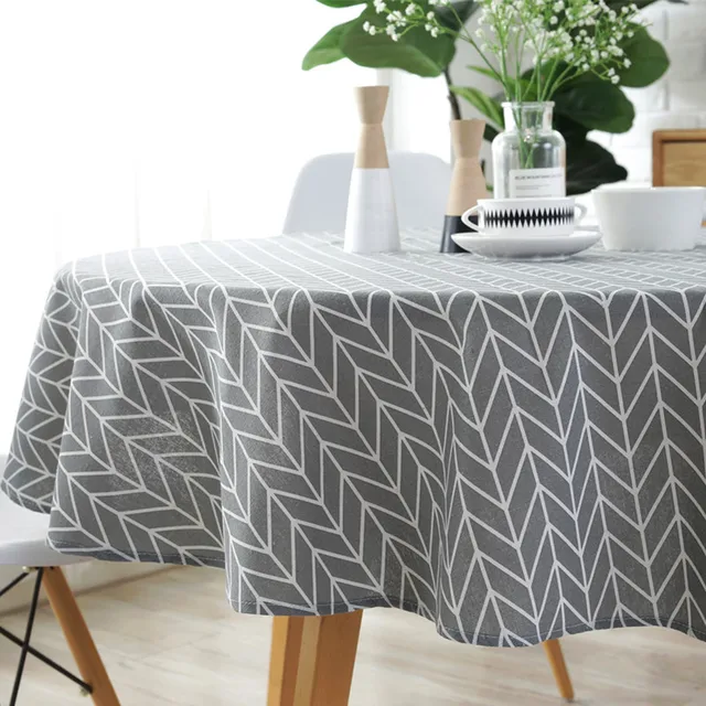 Cotton Linen Nordic Round Tablecloth