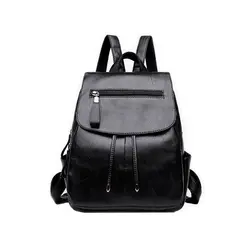 Новые модные женские противоугонные рюкзаки 2019 Высокое качество черные рюкзаки PU женские большие емкости повседневная школьная сумка на