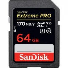 Карта памяти Sandisk Extreme Pro SDXC Card 64GB - 170MB/s V30 UHS-I U3