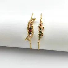 10 шт. Романтический высококачественный микро Pave CZ Кристалл пчела/ключ браслет для женщин ювелирные изделия подарок BG326