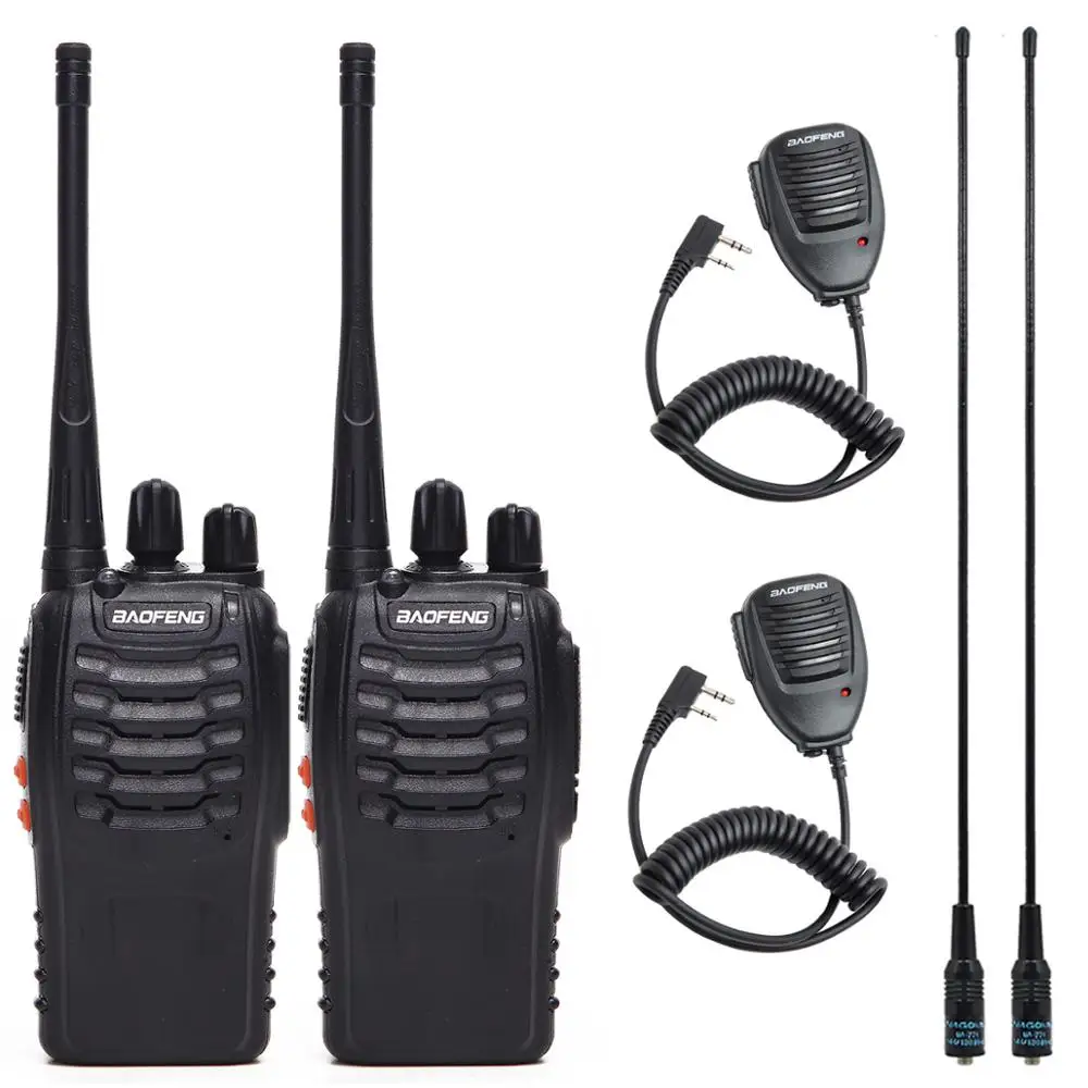 as picture 1 2 шт. Baofeng BF-888S рация UHF двухстороннее радио BF888S портативное радио 888S Comunicador передатчик приемопередатчик+ 4 гарнитуры - Цвет: as picture 1