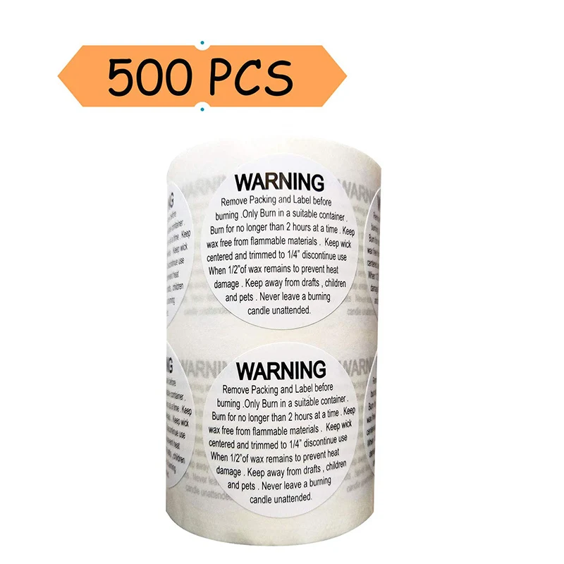 

wootile1.5 inch Round Generic Warning Stickers Jar Container Labels (White Black) - Warning Jar Container Stickers 500 per roll