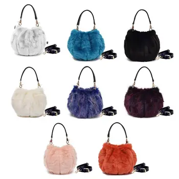 

THINKTHENDO Women Ladies Faux Fur Crossbody Shoulder Bag Handbag Tote Purse Satchel