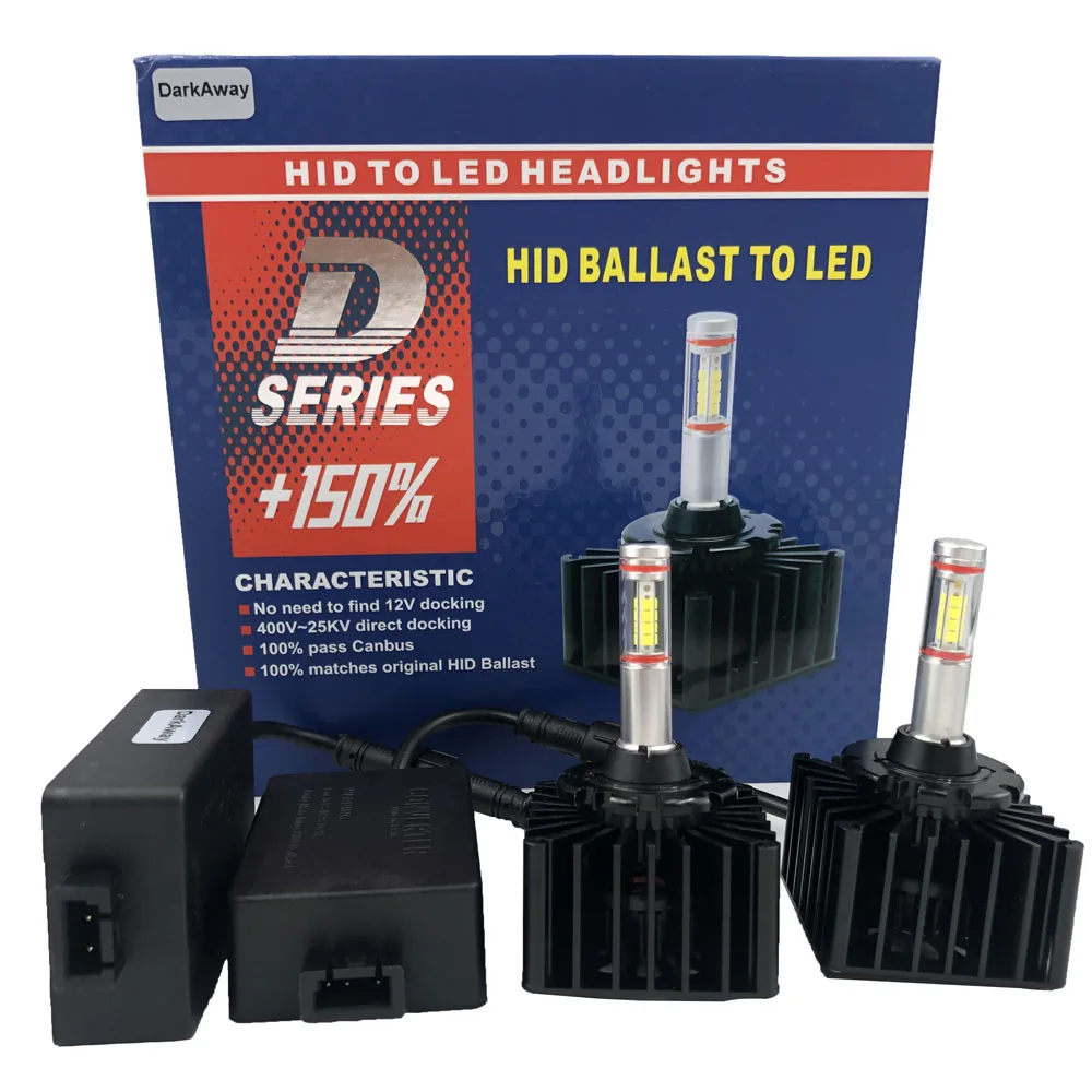 Tanie DarkAway D1S żarówka LED D3S D2R D2S D4S D5S D8S reflektory samochodowe lampa 35W 4000Lm wtyczka typu plug play do oryginalnego przetwornica błąd canbus darmowa