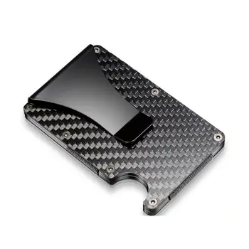 

Men Minimalist Carbon Fiber Credit Card Wallet Money Clip RFID Slim Card Holders