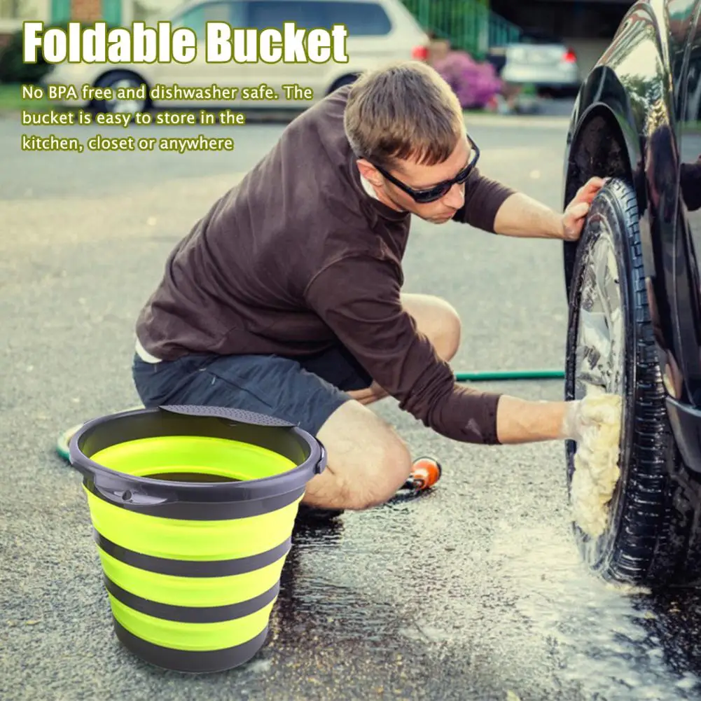Car Wash Bucket Foldable Bucket Collapsible Water Container For Car Washing  Camping Fishing Travelling Outdoor Gardening - AliExpress