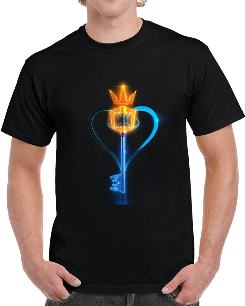 Мужская футболка 3d Keyblade Kh неоновая вывеска Футболка женская мужская | одежда