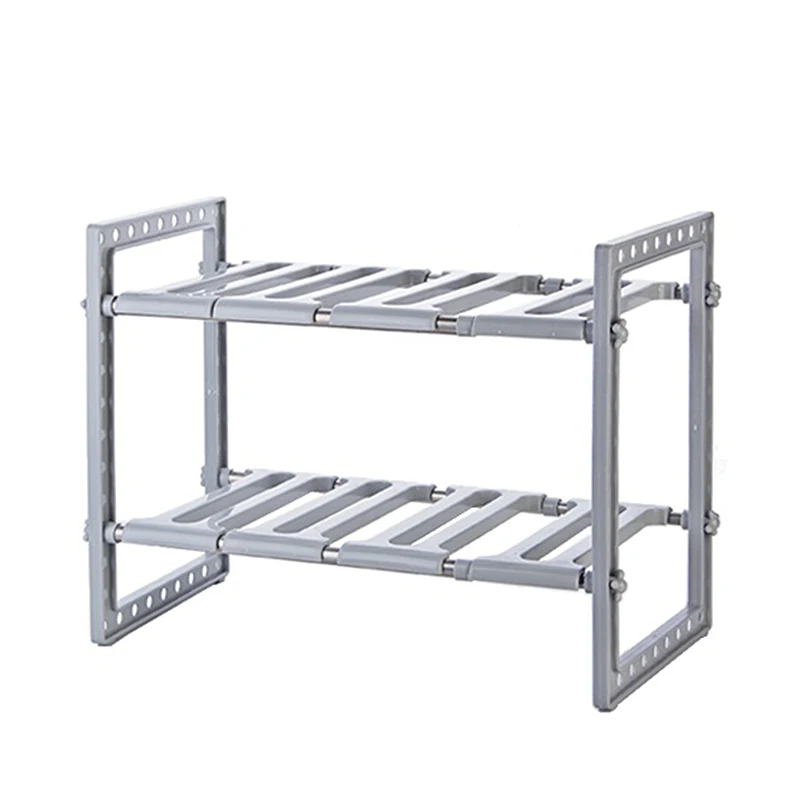 Gray Rack Регулируемая кухонная сушилка для посуды над раковиной, кухонная посуда, органайзер, полка из нержавеющей стали, чаша, посуда, столовые приборы, держатель для хранения - Цвет: Gray Rack