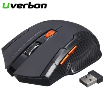Ratón óptico inalámbrico para videojuegos, dispositivo con receptor USB, 2,4G, para PC, portátiles