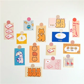 

Korean Biscuit Bear Small Cads Background Decration Postcards Notebook Phone Case Photo Props Wall Sticker Cute Stationery Gift