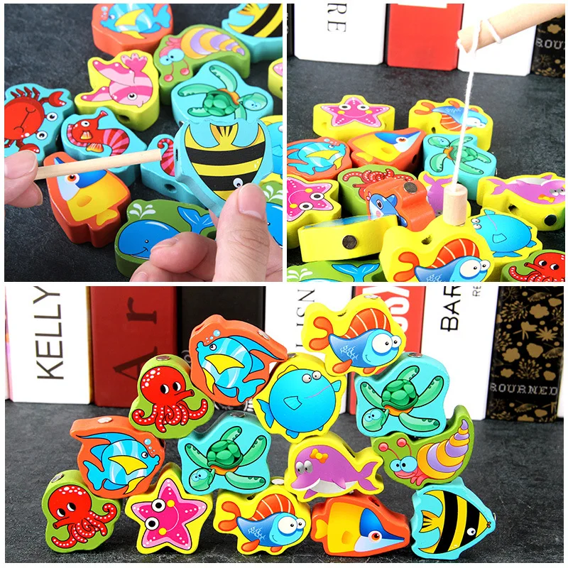 

Infants Children 1-2-3-Year-Old Men's Fishing Large Size Threading Wear Beads Building Blocks Early Childhood GIRL'S Beaded Brac