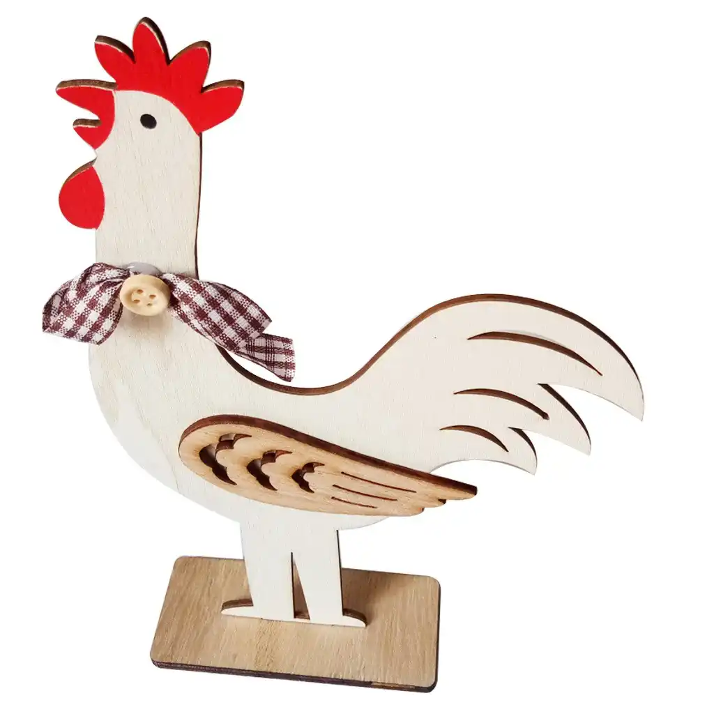 Dia da páscoa decorações de madeira galo galinha formas ornamentos artesanato presentes