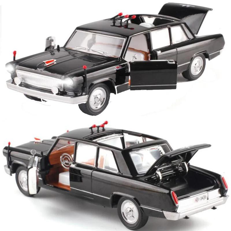 

1:32 Scale Metal Alloy China Classic Red Flag Sedan Parade Auto Car Model Pull Back Model Diecast Vehicle Toy F Child Decoration
