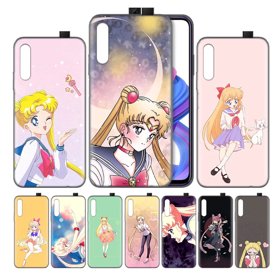 

Silicone Case Cover for Huawei Honor 8X 8C 8A 8S 9X 10 20 20i V20 Play Y5 Y7 Y9 Lite Pro Prime 2019 Nova 4e Sailor Moon Cartoon
