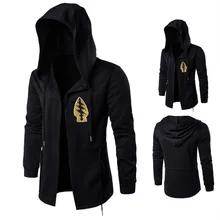 Мужское пальто осень-зима, модный мужской красивый плащ, металлическая шестерня, однотонное Трендовое пальто средней длины, повседневное Свободное пальто-мантия