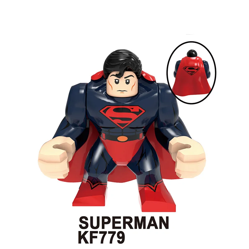 Одна распродажа, большие размеры, модели, Супермен, Бэтмен, Тор, Росомаха, Черная пантера, мигающие строительные блоки, игрушки для детей KF6077