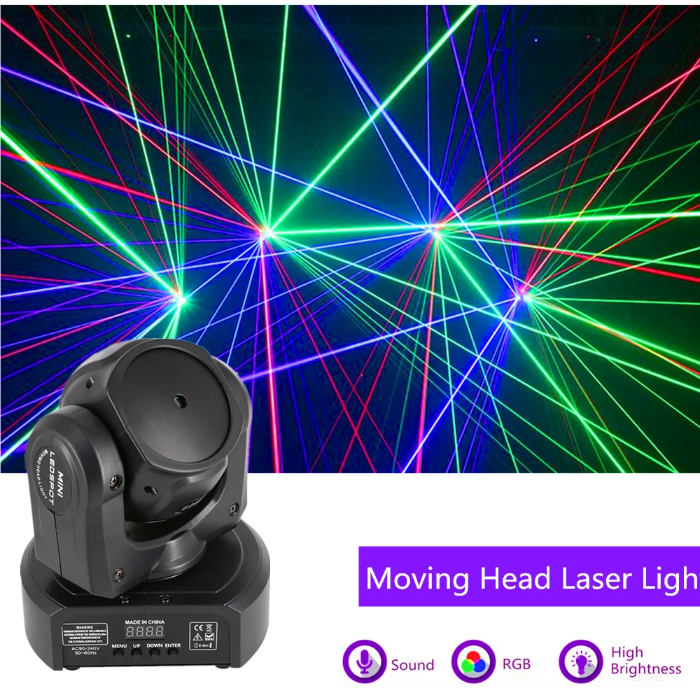 

60W RGB Beam Scanner Moving Head DMX Laser Stage Lighting Effect Projector DJ Disco Party Holiday Christmas Wedding Laser Light