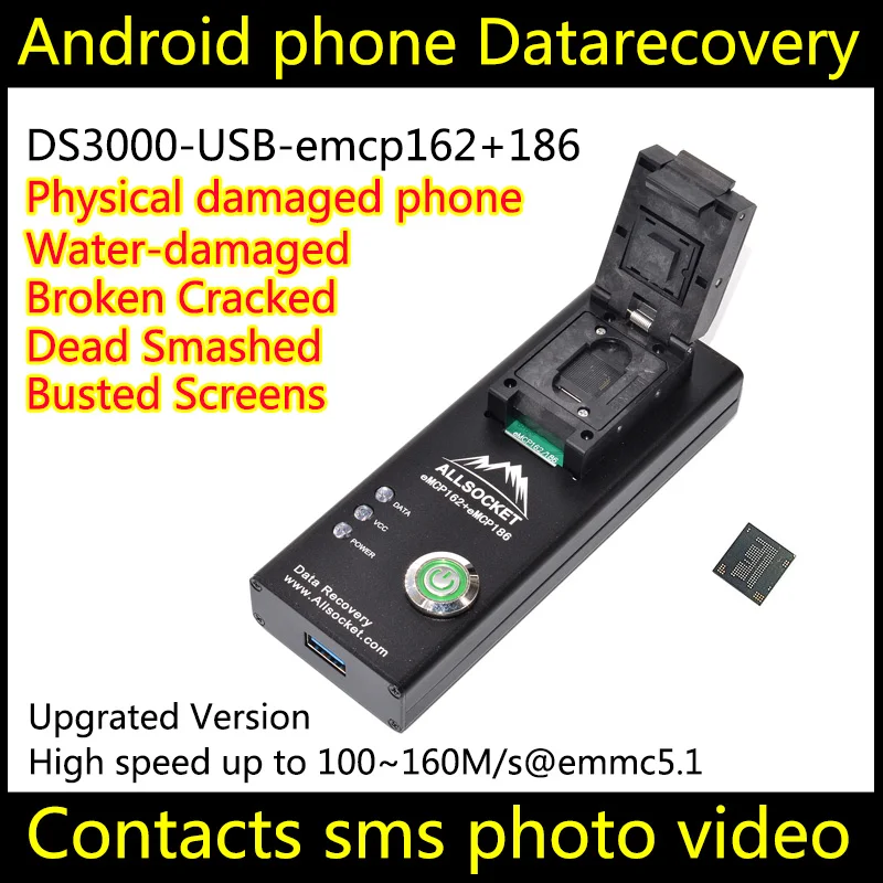Адаптер BGA186 BGA162 emcp162/186 с разъемом usb для мобильных чипов инструмент