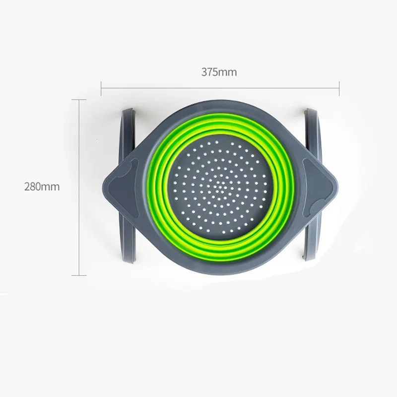 Складной силиконовый дуршлаг фрукты овощи корзина для белья фильтр Складная Кухня с мойкой инструменты с ручкой