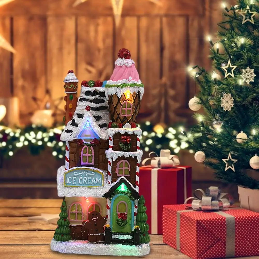 Ice Cream Gingerbread House decorated Christmas Tree ornament 