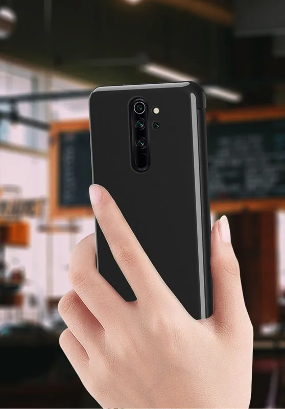 Чехол книжка для Xiaomi Redmi Note 7 8 Pro Note7 Note8 умный прозрачный зеркальный твердый