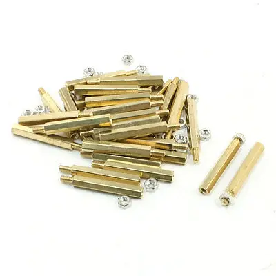 

30mm Body Long M3x6mm Male to Female Brass Pillar Standoff Spacer 30Pcs