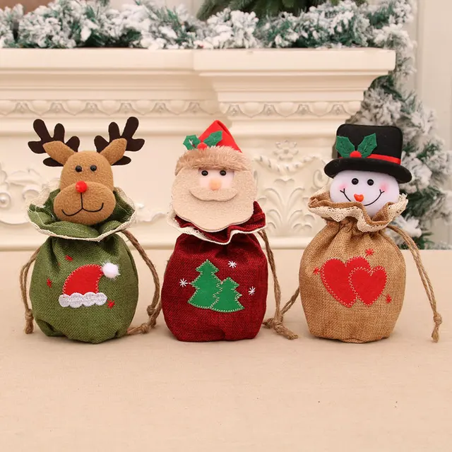 Christmas Candy Packaging Santa Gift Bag Xmas Plastic Bag Christmas Decorations for Home Navidad Gift 2022 New Year 3