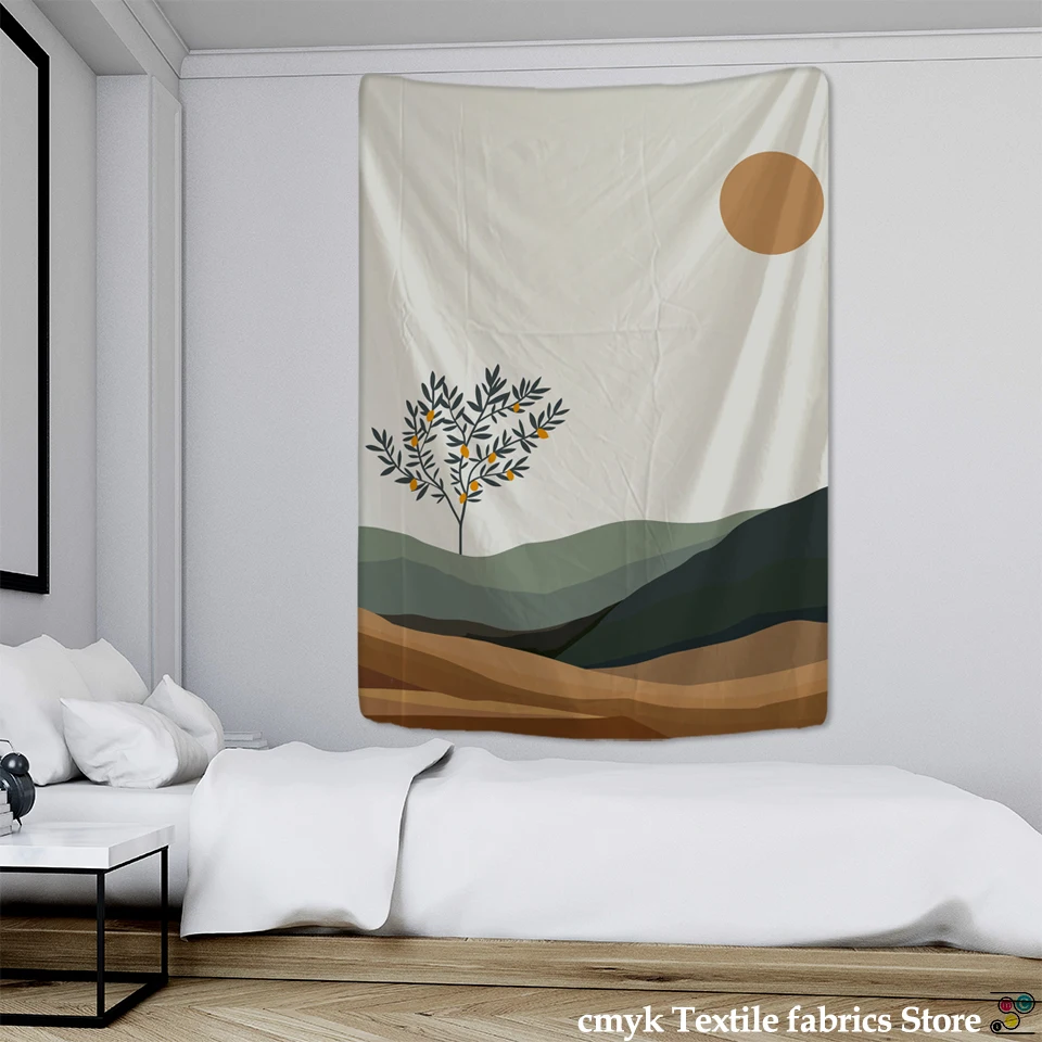 Tapestry Decor Scenery Art Bohemian Wall Hanging Bohemian Printed Microfiber Fabric Home Decoration Bedspreadx Wall Tapestry