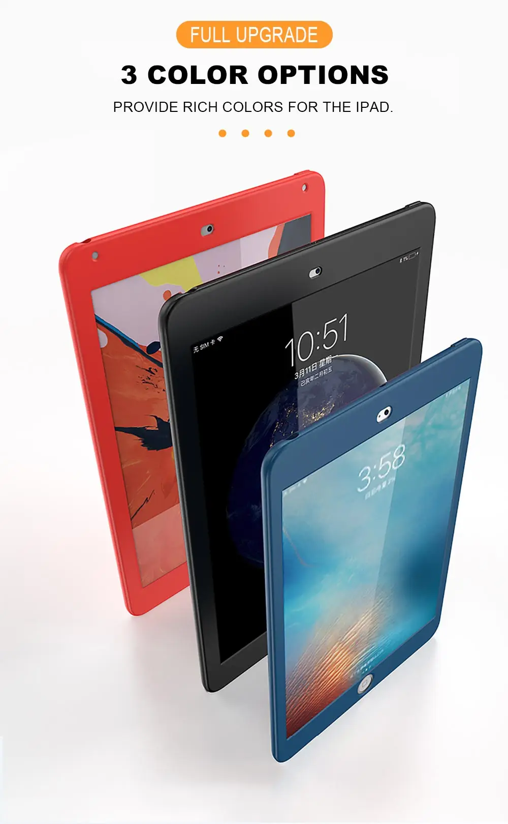 360 Full Cover For iPad 2017 2018 9.7 5th 6th Case For New iPad mini 1 2 3 4 5 Silicone Funda For iPad Pro 11 Air 1 2 With Glass (12)